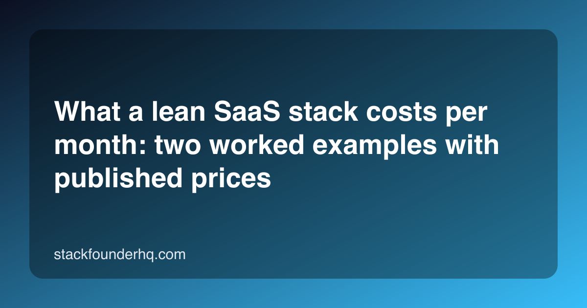 What a lean SaaS stack costs per month: two worked examples with published prices