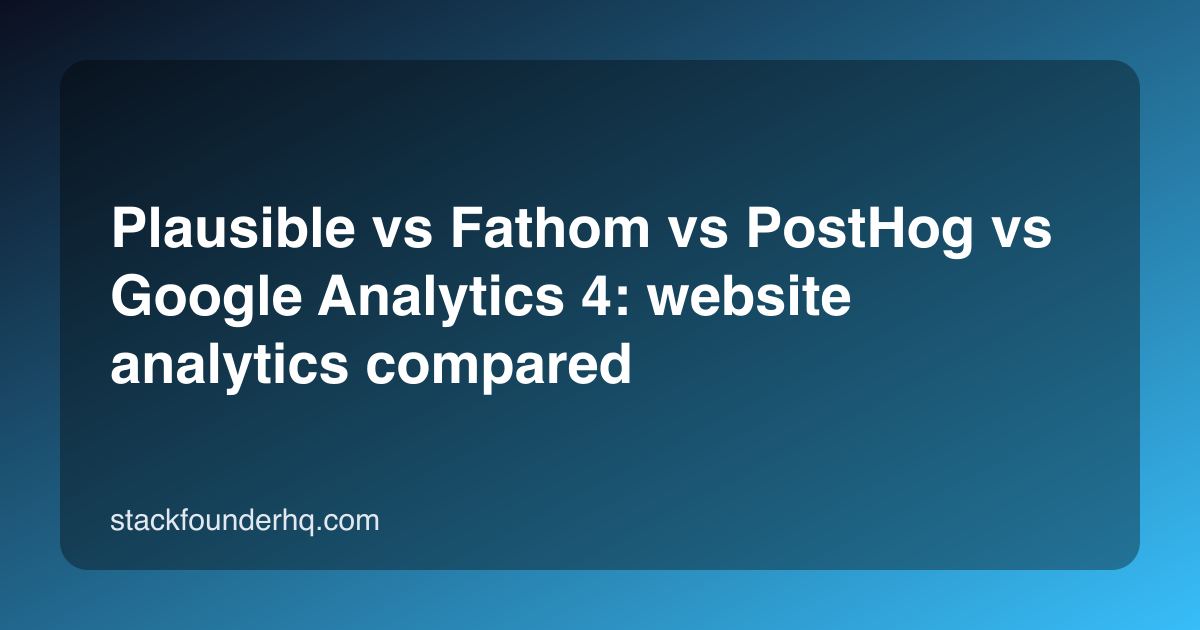 Plausible vs Fathom vs PostHog vs Google Analytics 4: website analytics compared