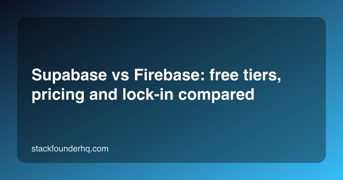 Supabase vs Firebase: free tiers, pricing and lock-in compared